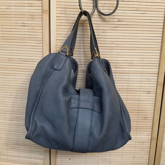 GUCCI Soft Stirrup Leather Shoulder Bag Gray 296856 - Picture 2 of 11